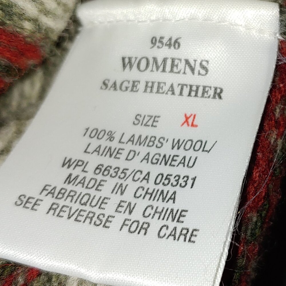 WOOLRICH 100% Lambswool 1/4 Zip Mock Neck Sweater Sage Heather Fair Isle Sz XL - Picture 5 of 8